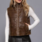 Wash Effect Faux Leather Vest