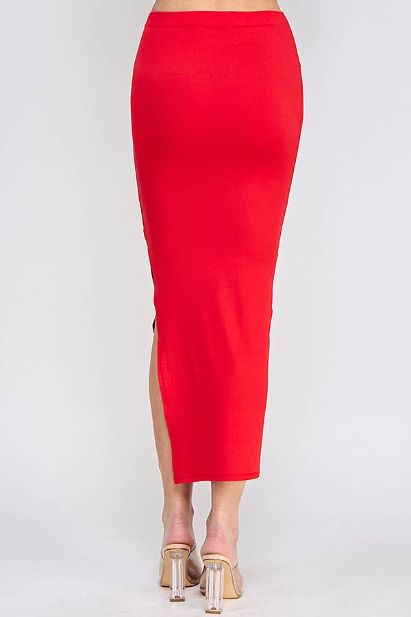 CHERRY BOMB SIDE SLIT MAXI SKIRT