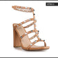 FN VITRO STUDS DRESSY SANDALS IN CAMEL