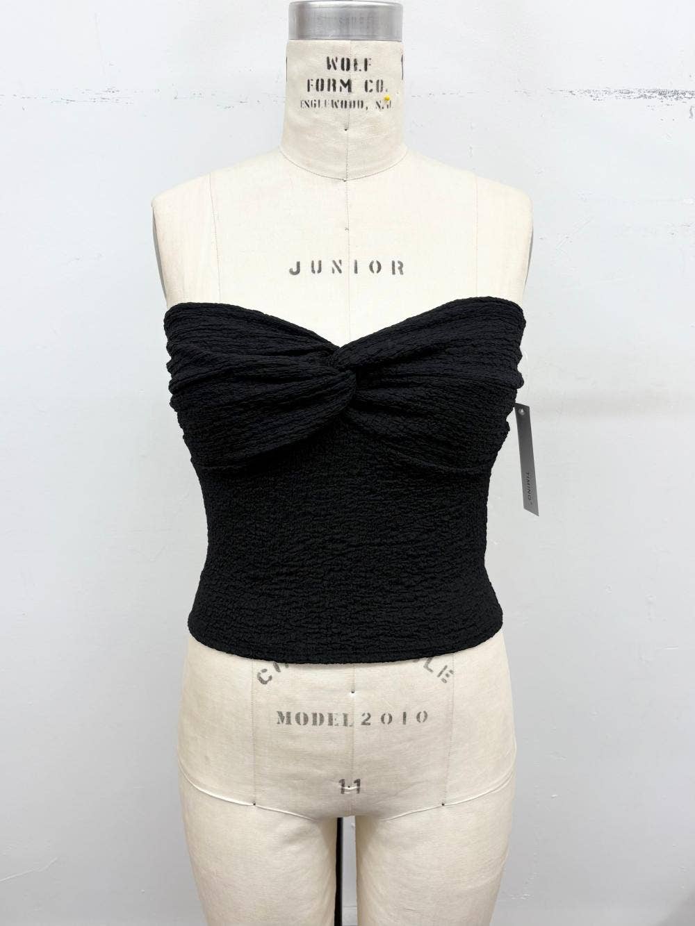 Smocked Twist Front Bandeau Top