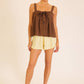 Tie Front Flowy Cami Top