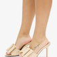 BEACH HOUSE - Raffia Bow Mules, Woven Finish, Stiletto Heel