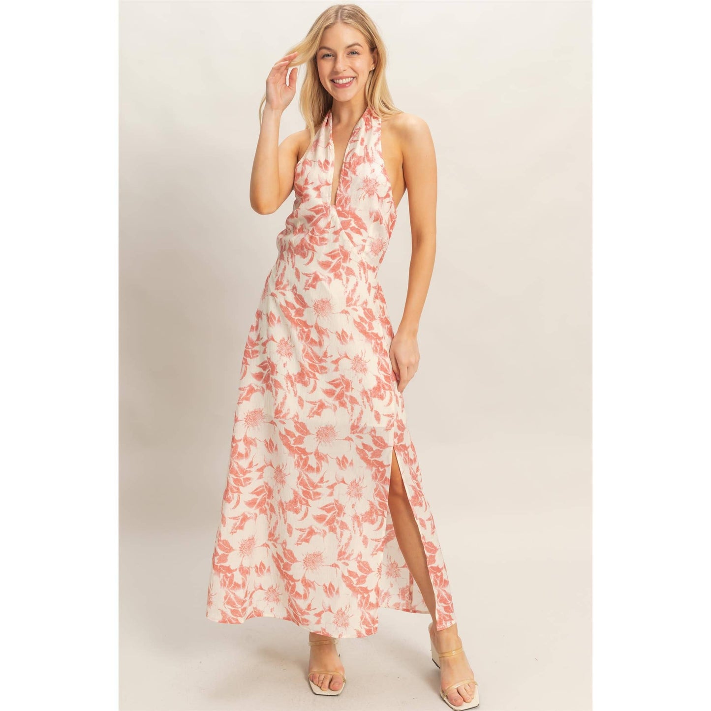 Floral Halter Neck Dress