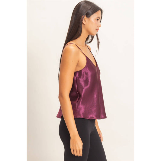 V-Neck Satin Cami Top