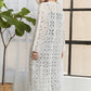 CESW3831- LONG SLEEVES CROCHET ELASTIC CARDIGAN