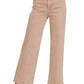 .SI-24919 Acid Washed Frayed Cutoff Hem Straight Wide Pants 0607