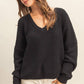 Oversized V-Neck Knit Sweater
