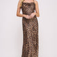 Savage Nights Leopard Satin Maxi Slip Dress