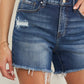 Frayed Hem Denim Shorts