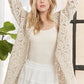 CESW3831- LONG SLEEVES CROCHET ELASTIC CARDIGAN