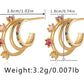 Colorful Zircon Rose Stud Earrings DPJE1269