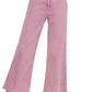 .SI-24919 Acid Washed Frayed Cutoff Hem Straight Wide Pants 0607