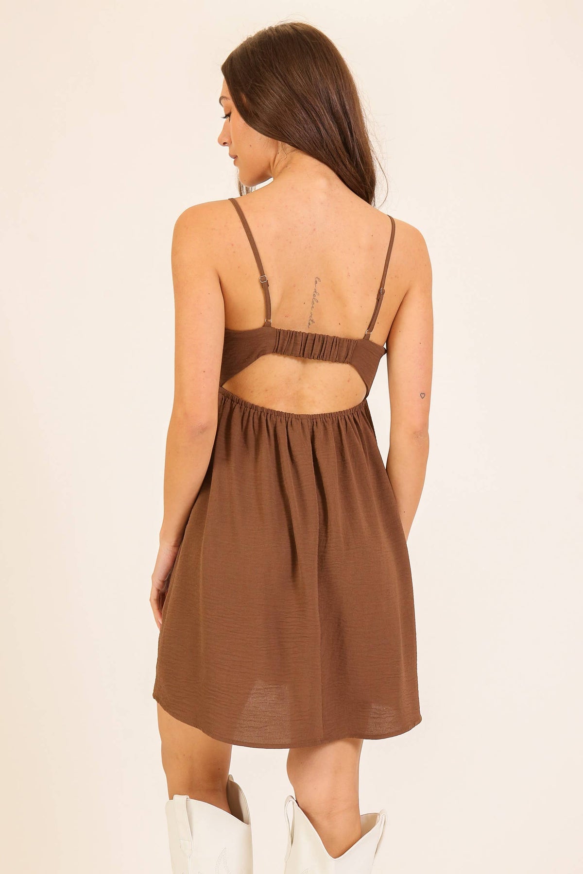 Airflow Tie-Front Cutout Mini Dress