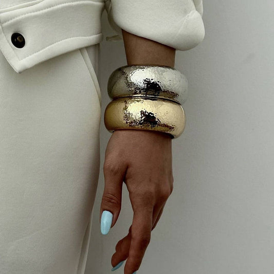 Hip-Hop Glossy Spring Cuff Bracelet for Womens_CWMM3080