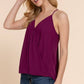 V-neck Surplice Woven Cami Top