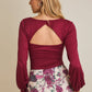 LONGSLEEVE SQUARE NECK BACK  BODYSUIT