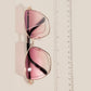 Rhinestone Accent Aviator Sunglasses Set
