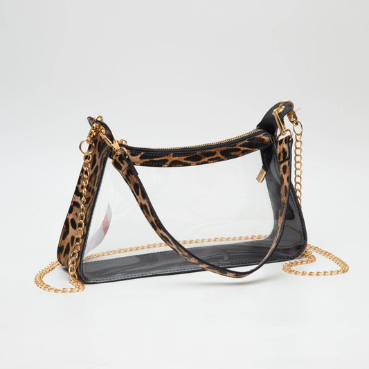 Michele Clear Satchel Bag With Chain Strap