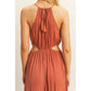 HF25E129-Side Cutout Side Slit Maxi Dress