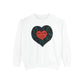 Heart Graphic Sweatshirt — "Love the Weird" Vintage-Inspired Crewneck