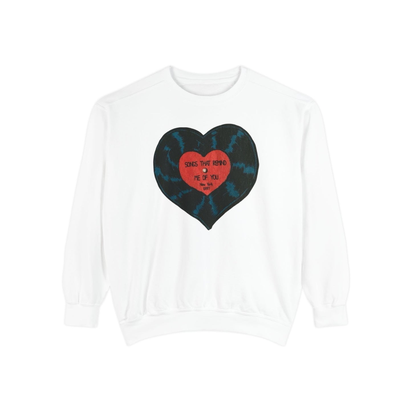Heart Graphic Sweatshirt — "Love the Weird" Vintage-Inspired Crewneck