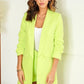 NEON RUCHED SLEEVE LONG BOYFRIEND BLAZER (81255-NEON)