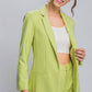 `"._ Woven Solid Classic Blazer