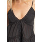 Strappy Lace Trim Ruffle Top