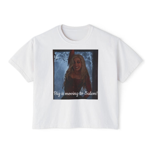 Salem Inspired Women's Boxy Tee, Big is Moving to Salem Shirt, Casual Graphic Tee, Halloween Apparel, Witchy Gifts, Fall Fashion