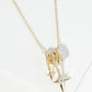 18K Gold Starlight Cubic Zirconia Drop Pendant Necklace