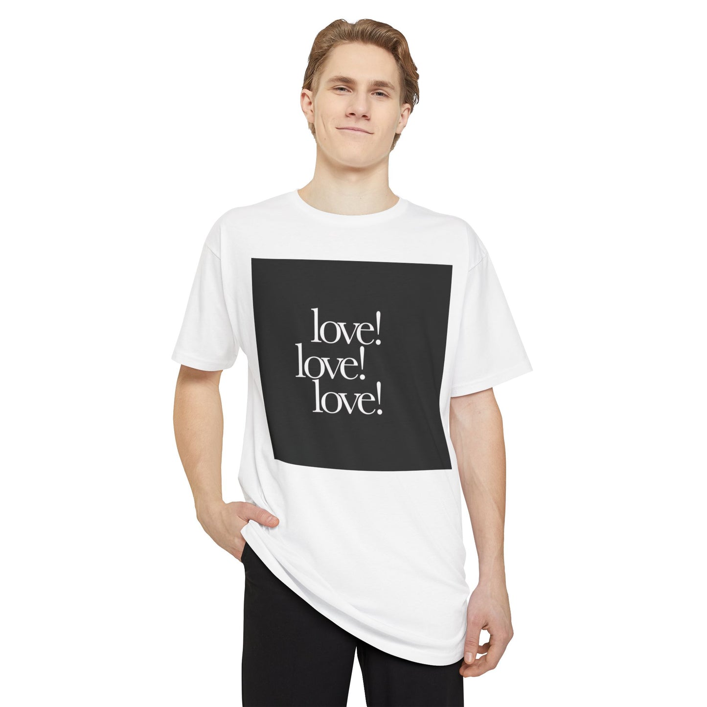 Love! Love! Love! Tee — Minimalist Typography Longline Shirt