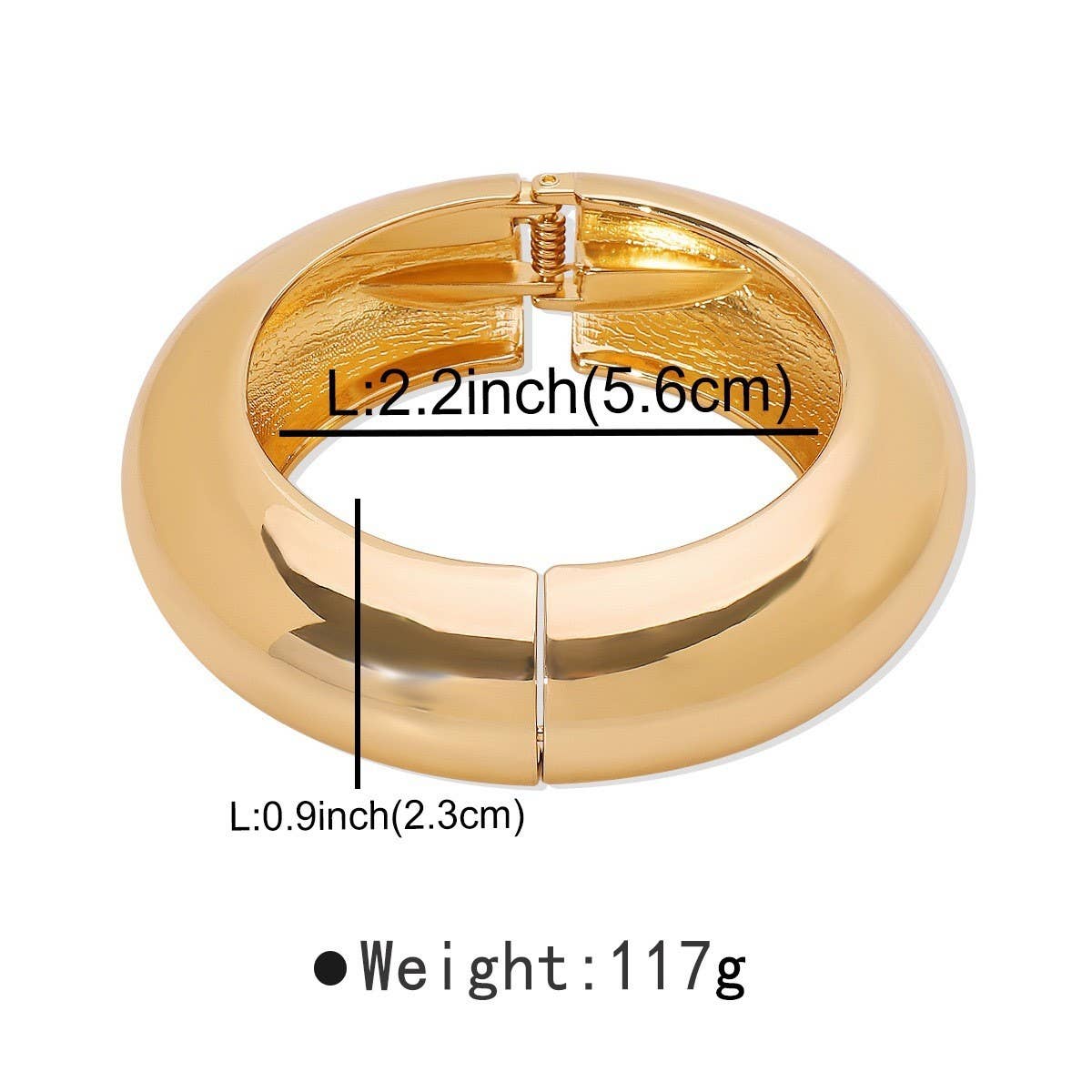 Hip-Hop Glossy Spring Cuff Bracelet for Womens_CWMM3080