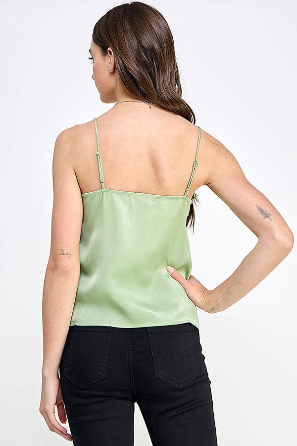 LACE DETAIL ADJUSTABLE SHOULDER STRAP WOVEN CAMI
