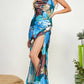 Midnight Botanica Satin Maxi Dress