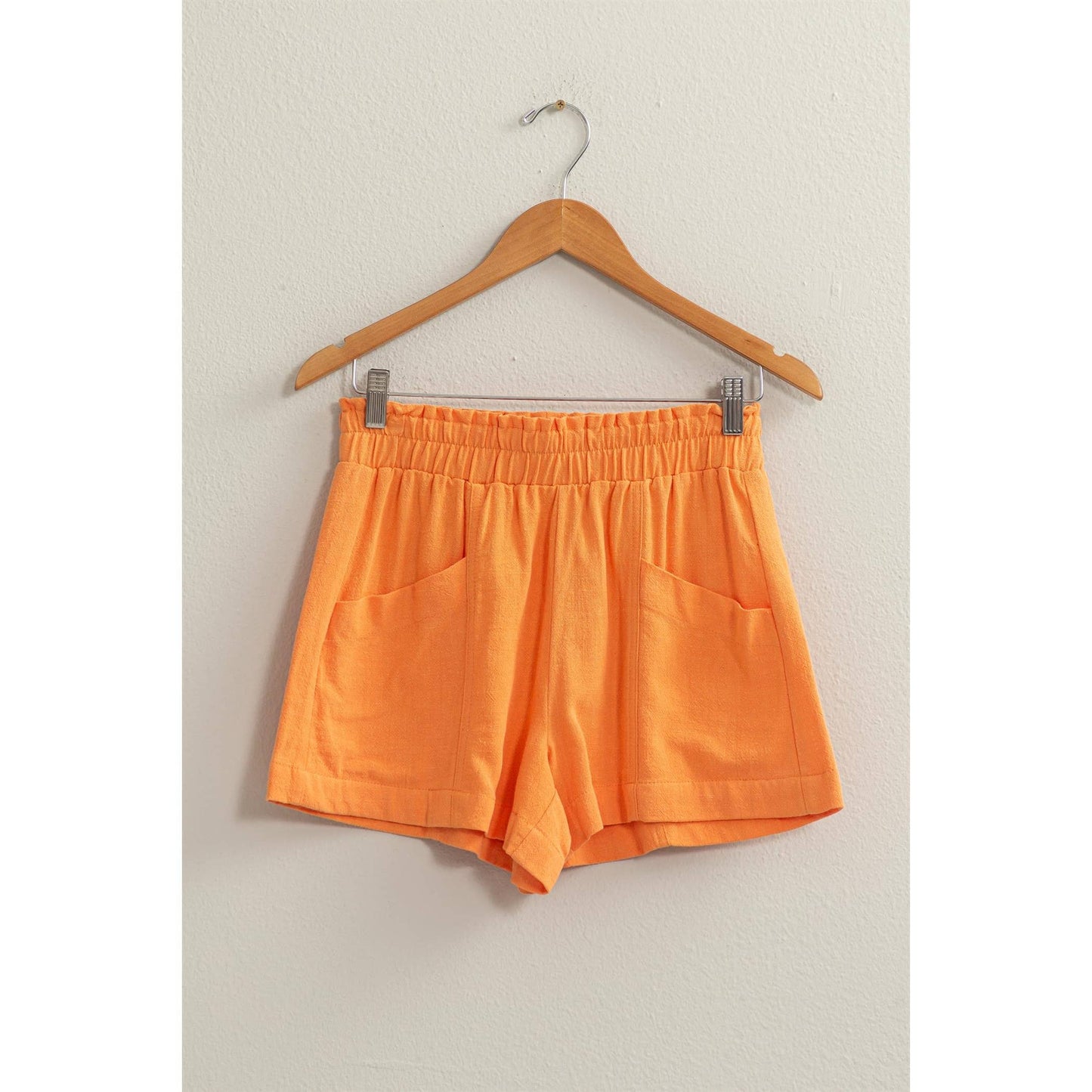 DZ24C377-D-ALL TIME FUN HIGH WAIST LINEN SHORTS