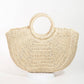 Half Moon Straw Tote Bag