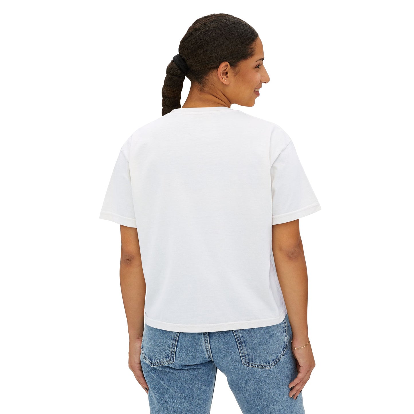 Heart Lock Boxy Tee — Vintage Red Padlock Graphic Women's Crop Top
