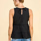 BABYDOLL TIER BUBLLE WOVEN TOP WITH TIE BACK