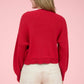HEART JACQUARD CREW NECK KNIT PULLOVER SWEATER