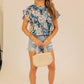 Floral Tiered Ruffle Blouse