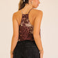 Abstract Animal Print Surplice Cami Top