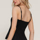 Straight Neckline with Lace Bow Ponte Cami Top
