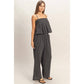 Spaghetti Strap Top And Wide-Leg Pants Set