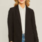 `"._ Woven Solid Classic Blazer