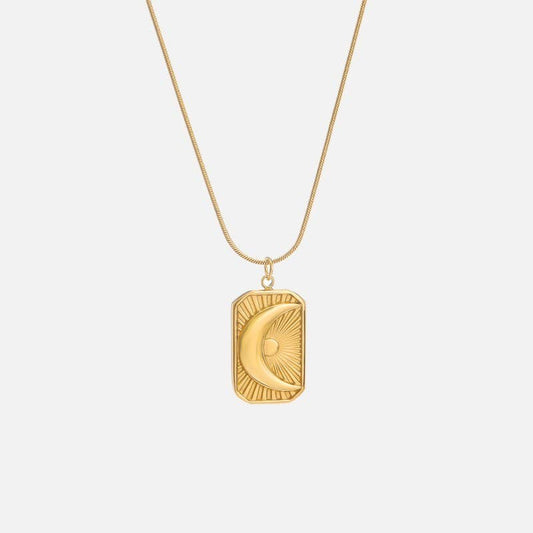 18K STAINLESS STEEL TARNISH FREE MOON NECKLACE | 40NK9446