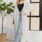 CESW3831- LONG SLEEVES CROCHET ELASTIC CARDIGAN