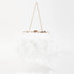 Feathered Chain Strap Hand Bag