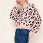 Long Sleeve Leopard Print Knit Sweater