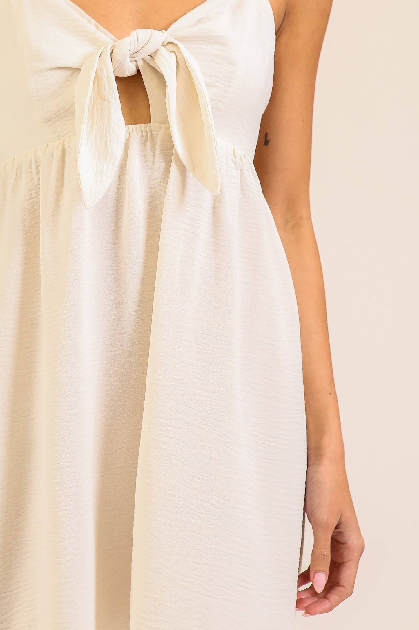 Airflow Tie-Front Cutout Mini Dress