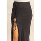 Elegant Floral Drawstring Maxi Skirt
